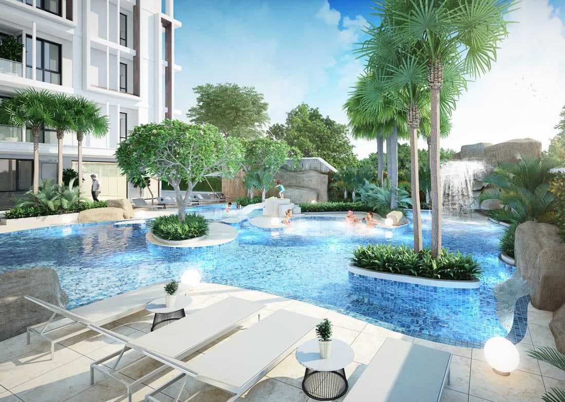 Siam Oriental Dream studio facing the pool